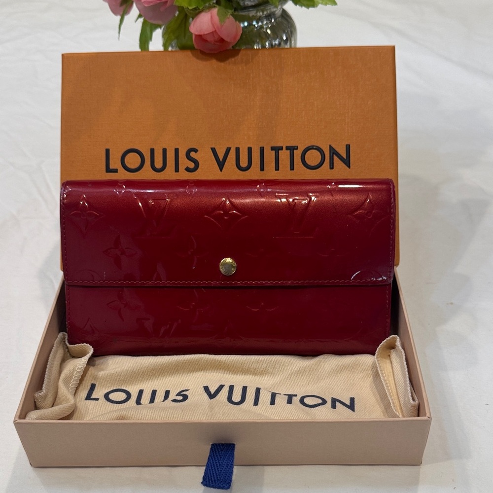 Authentic Louis Vuitton Red Vernis Wallet